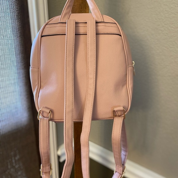 Dusty Pink Faux Leather Small Quilted Backpack NWOT - Picture 13 of 13